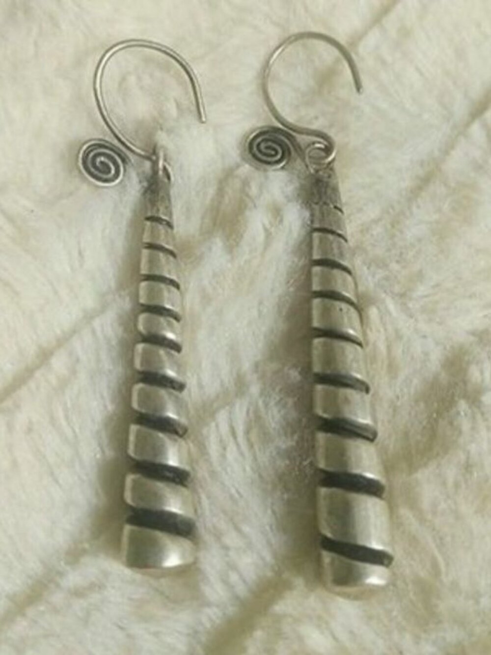Authentic Miao Silver Spiral Earrings – Handmade Tribal South China Jewelry